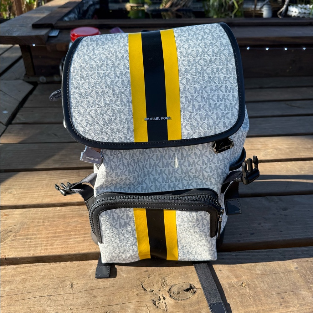 Michael Kors Gray and Yellow Men's Backpack